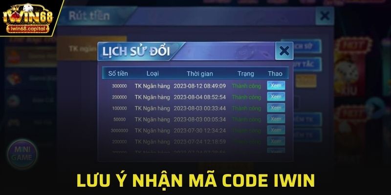Lưu ý nhận mã code tại cổng game iwin cho tân thủ